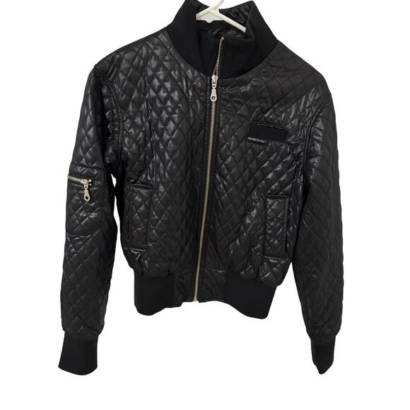 Y2K Members Only old school black jacket cropped sz S old school winter zip up - Picture 12 of 15